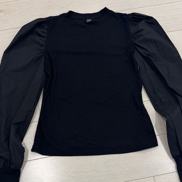 SHEIN Elegant Black Puff Sleeve Top - Picture 2 of 6